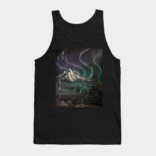 Purple and Teal Northern Lights Tank Top by J&S mason